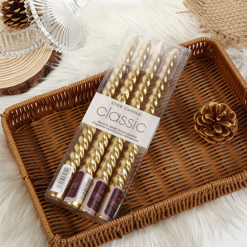 Bulk Set of 4 Taper Candles for Wedding Dinner Parties Galas Award Ceremonies Religious Holiday Decor Wholesale