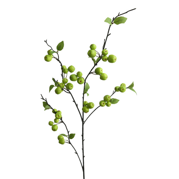 Artificial Crabapple Stem with 36 Blooms, 41" Long Single Branch Faux Silk Floral, Rustic Decor for Home Wedding Centerpiece