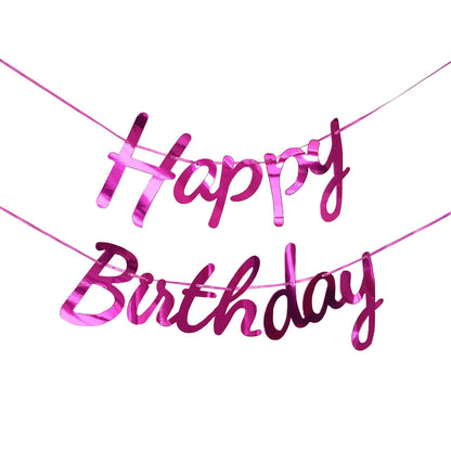 Happy Birthday Gold Foil Banner - Letter Bunting | 6 Colors | Birthday Party Decor