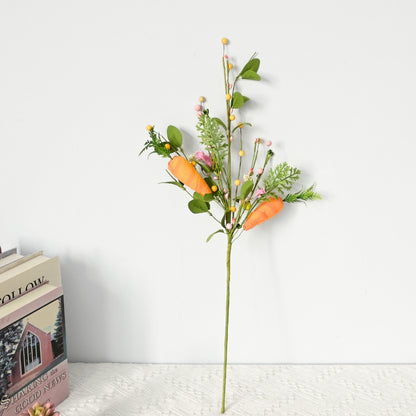 Easter Decor Artificial Carrot Stem - 24.4” Holiday Branch for Home & Valentine’s Decor