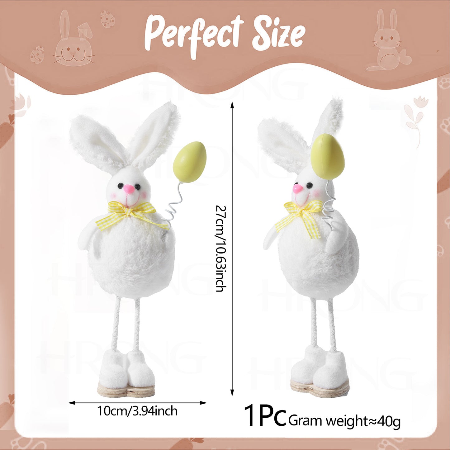 2-Pack Easter Plush Bunny Ornament - Cute Home Window Decor Hanging Easter Bunny Toys