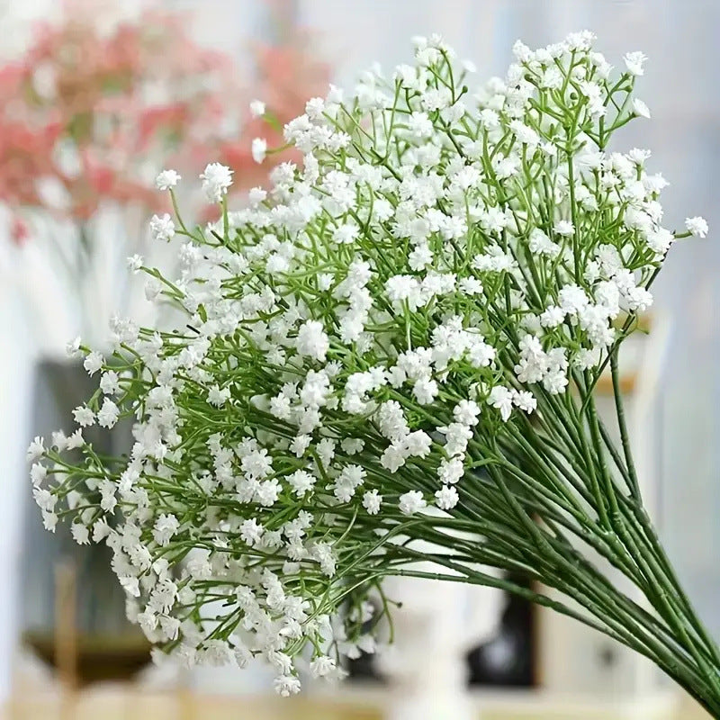 Bulk 10 Pcs Artificial Baby Breath Gypsophila Premium Stems with Blooms UV Guard for Wedding Arch Florals Non-Fading Wholesale