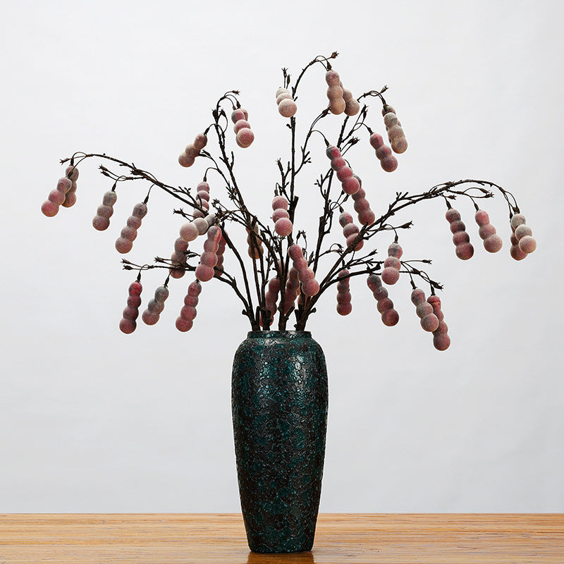 Artificial Gourd Fruit Stem, Single Stem with 8 Blooms, Rustic Decor for Home, Wedding, and Commercial Spaces
