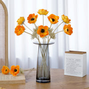 9 Pcs 17 Inch Artificial Anemone Bouquet Spray Stems Real Touch Flowers Bulk