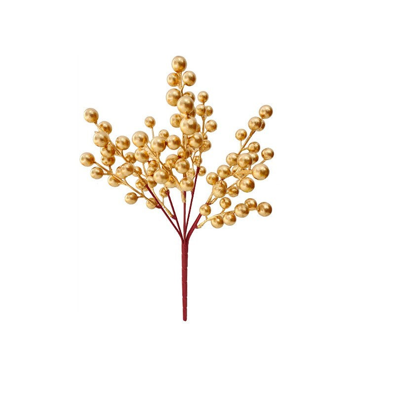Artificial Christmas Golden Berry Twig 13 Inch 10 Pcs Bulk New Year Holiday Decor