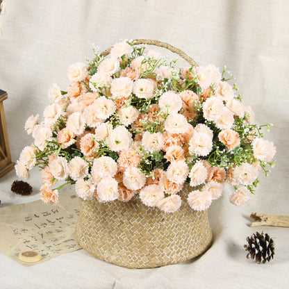 Artificial Carnation & Hydrangea Bouquet, 12.2" Tall, 7.09" Wide, for Event & Venue Styling