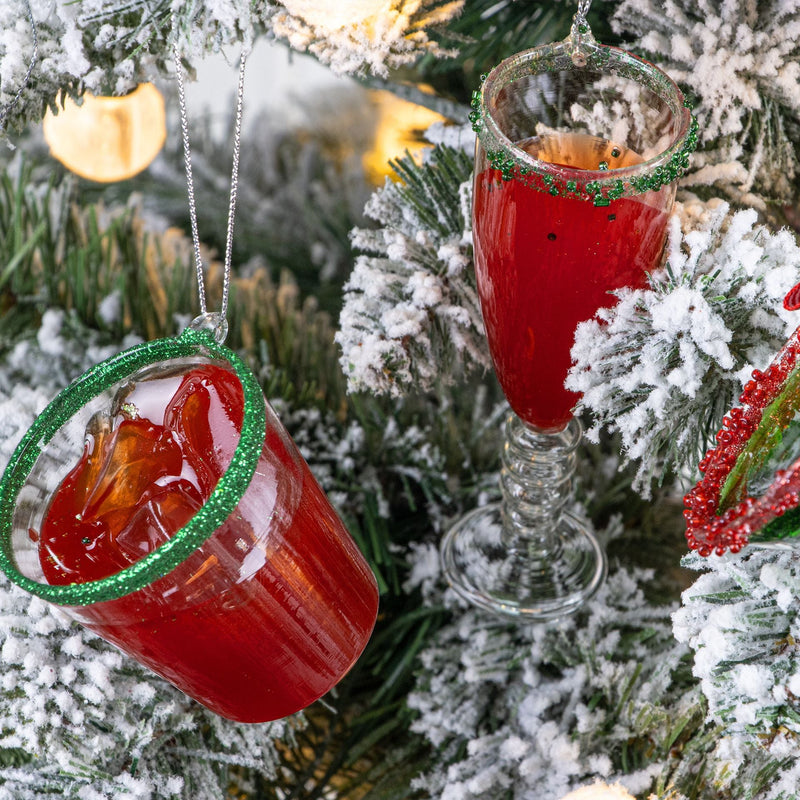 10 Pcs Christmas Ornaments Wine Glass Hanging Decorations for Xmas Party Decor