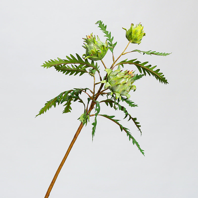 Single Stem Artificial Artichoke Plant, 39" Tall, Realistic Faux Silk Greenery for Home Decor, Wedding Arrangements
