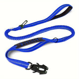 Premium Dual Handle Heavy Duty Dog Leash 6 Ft Shock Absorbing Bungee Lead Car Seatbelt Training Walking Hiking Medium X-Large Dogs