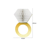 Bachelorette Party Diamond Ring Honeycomb Decor - 11in Bride-to-Be Hanging Decoration (2-Pack)