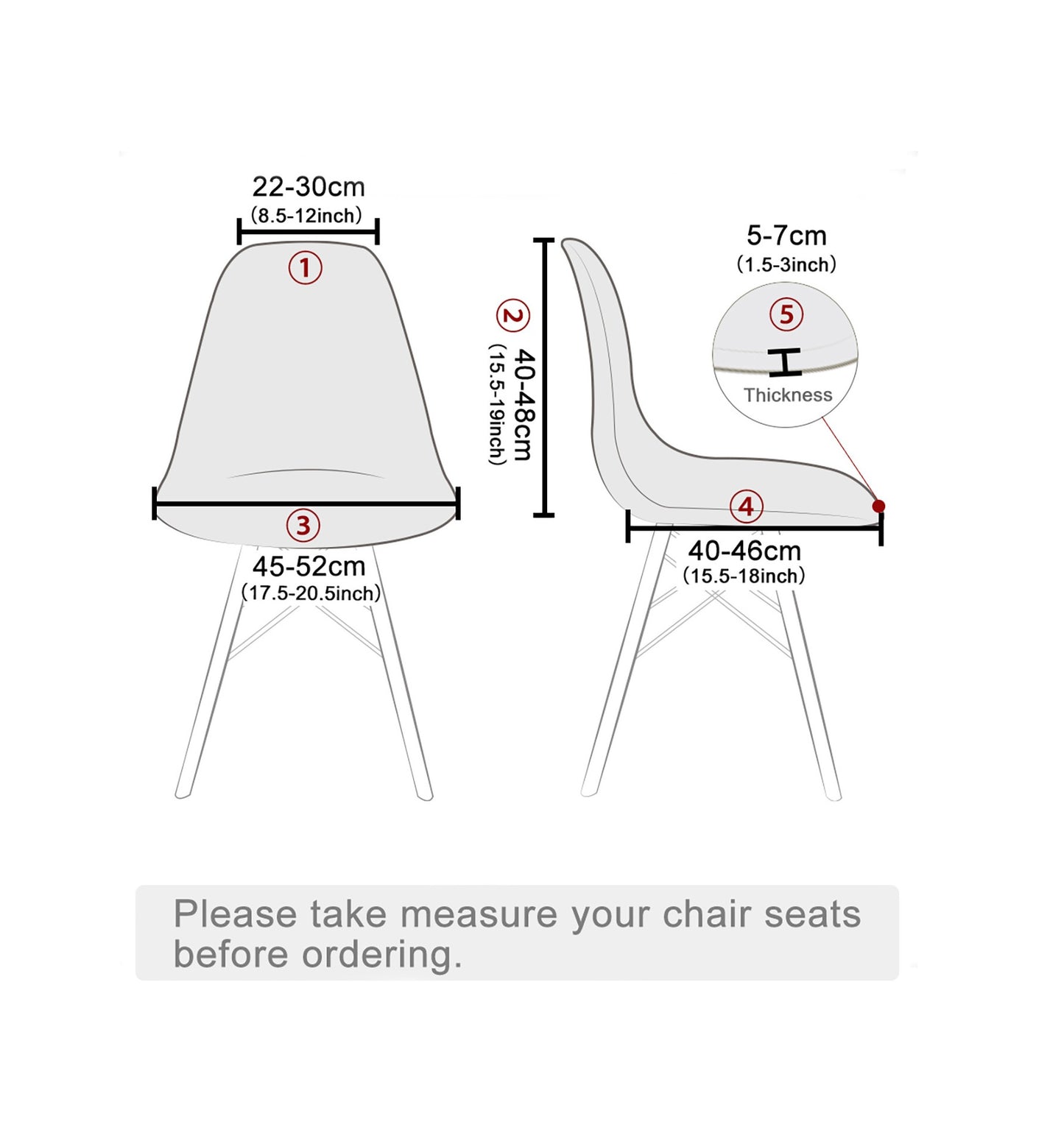 Bulk Stretchable Shell Chair Cover with Elastic-Band for Kitchen Office Dining Room Living Room Decor Wholesale