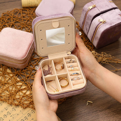Customized Velvet Jewelry Box - Portable DIY Wedding Favor & Bridal Gift with Logo/Design