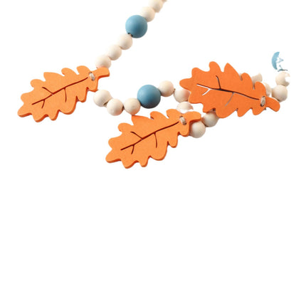 Fall Thanksgiving Wooden Bead Garland Boho Home Decor Set of 3 27.5 Inch Autumn Decor for Living Room Mantle Fireplace