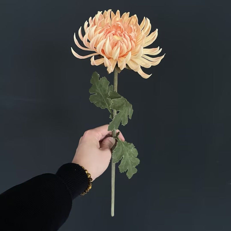 Artificial Cactus Daisy Single Stem, Vintage Autumn Tone PU Faux Flower, 23 in, for Home, Wedding & Display