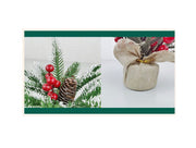 Artificial Pine Cone and Red Fruit Stems, 10 Pcs Bulk Christmas Party Decor, 12 Inch Artificial Plant Ornaments