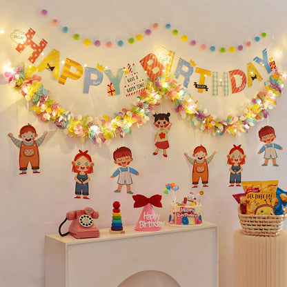 2-Pack Easter Macaron Color Circle Streamers (6.6ft/32.8ft) - Party School Classroom Decor