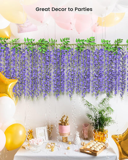 Bulk Wisteria Artificial Flowers 2025 Silk Touch Hanging Vine with UV Protection for Wedding Arch & Garden Party Decor Wholesale