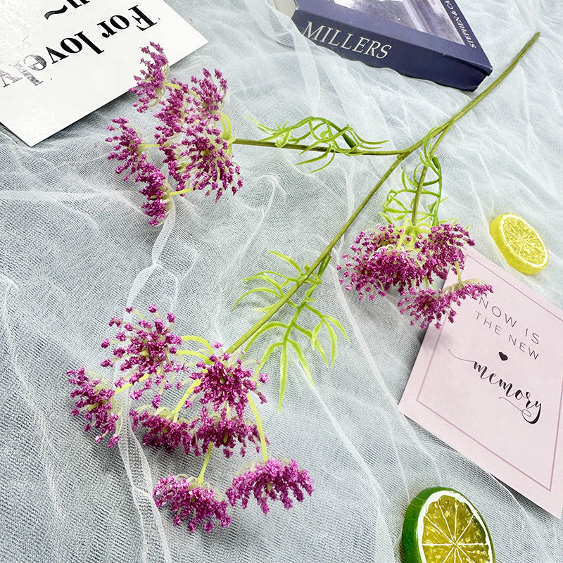 Single Stem Lace Artificial Flower, 75cm Tall with 24 Blooms, Perfect for Weddings, Home Decor, and Events