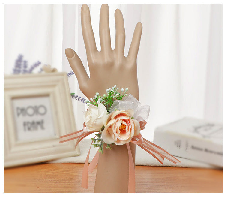 Corsage Bracelet 10 Pcs Artificial Flowers for Wedding Festival Beach Party