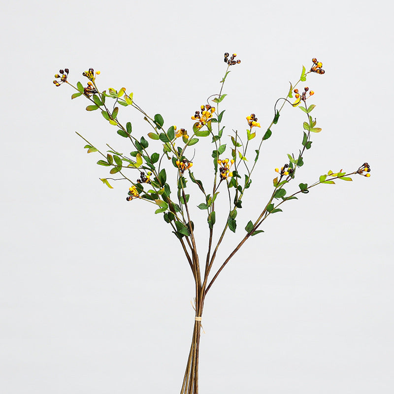 Artificial Berry Bouquet, Set of 6 Stems with 18 Blooms, 20" Long, Foam Material for Home Decor & Floral Arrangements