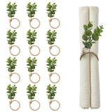12PCS Handmade Faux Plant Napkin Rings - Plastic Holders for Hotels Banquets Parties & Western Restaurants