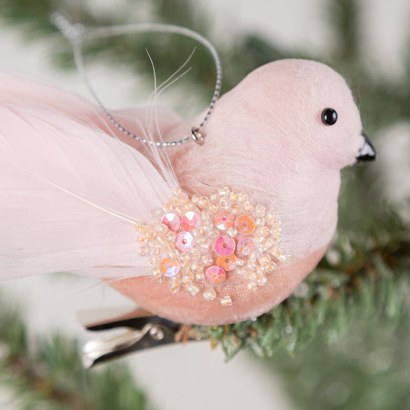 10 Pcs Artificial Christmas Bird Ornaments Glitter Foam Feathered Decorations for Wreath Tree Topper Crafts