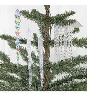 Clear Acrylic Ice Strip Christmas Ornaments Bulk Hanging Decorations for Xmas Trees