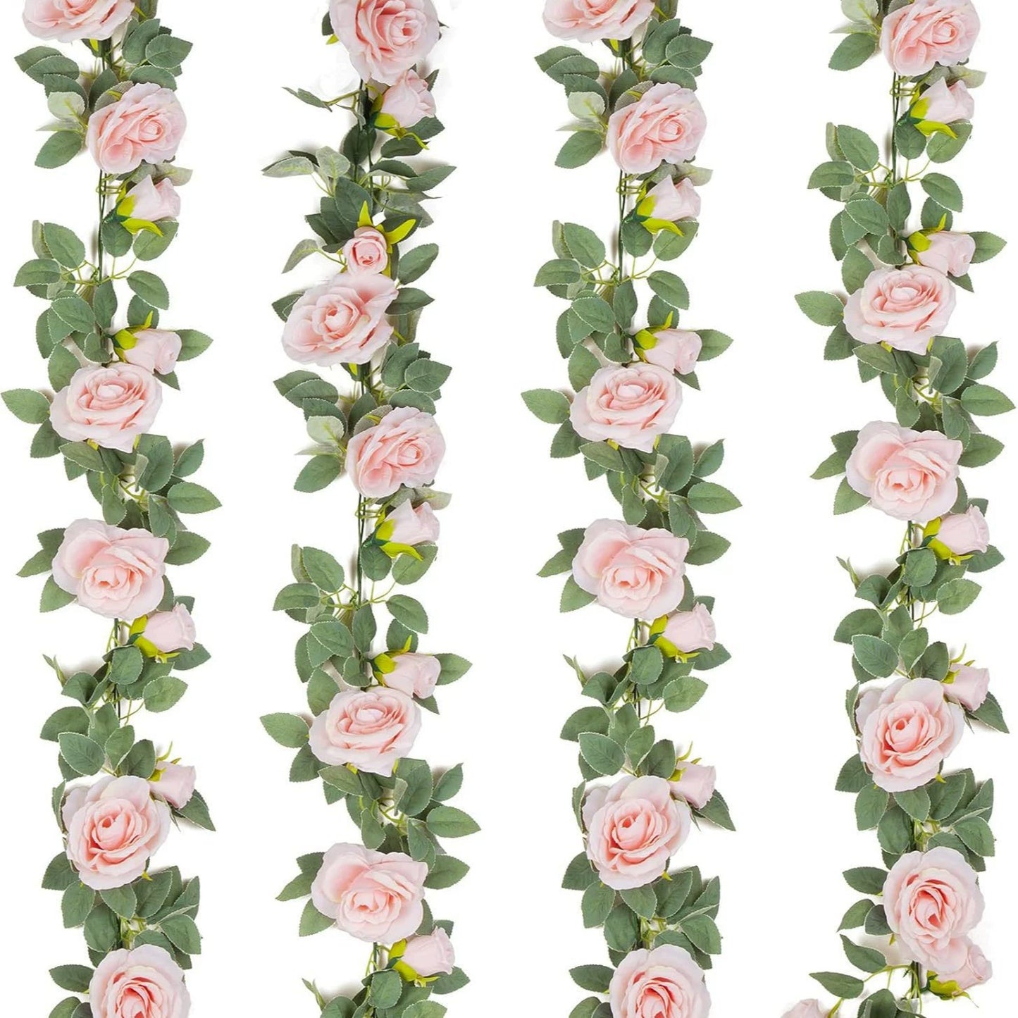 Bulk 5.6ft Silk Rose Garland UV Resistant Artificial Flowers Wedding Arch Draping Outdoor Garden Backdrop Party Ceiling Canopy Wrinkle Non-Toxic Wholesale