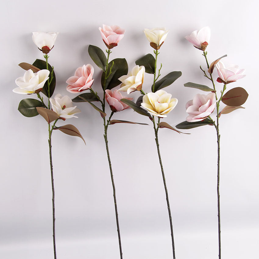 Bulk Magnolia Bridal Bouquet Artificial Flowers Long Stems Shatterproof for Wedding Centerpieces Rustic Vase Holiday Decor Wholesale