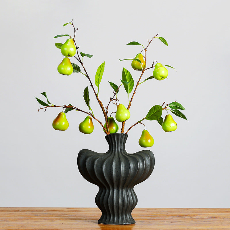 Artificial Pear Branch, Single Stem with 5 Realistic Foam Pears, 39" Tall, Home & Commercial Decor