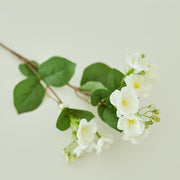 24 Inch Artificial Silk Jasmine Branches Stems with Leaves, 10 Pcs Bulk Pack
