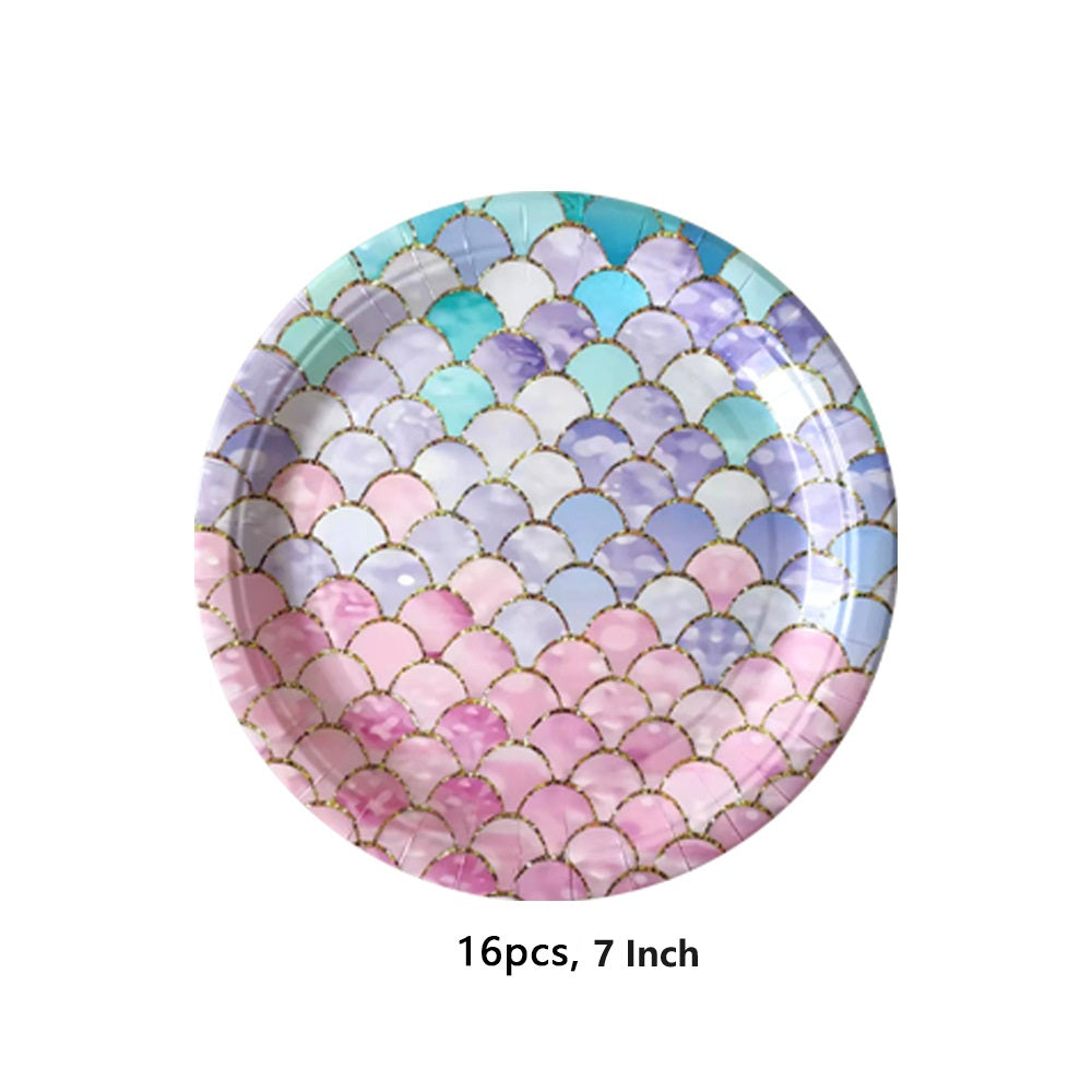 Bulk Disposable Party Supplies Set: Plates Napkins Cups Cutlery Flags Straws Tablecloths for Kids Girls Baby Shower Birthday Decor Wholesale