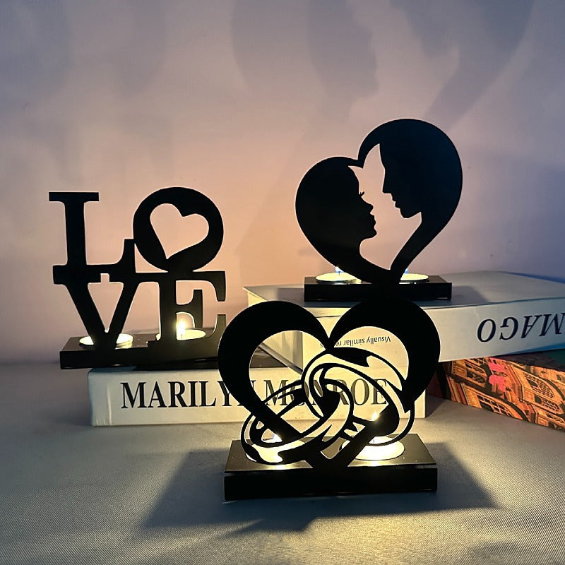 Letter Shaped Metal Candle Holders (5 Styles) – Wedding & Valentine’s Decor Accents