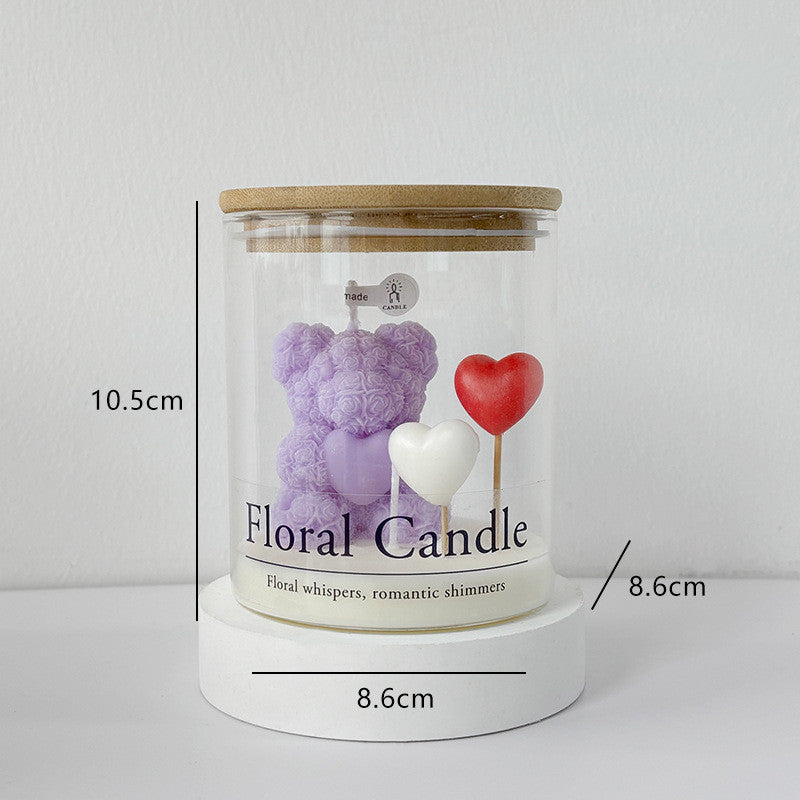 Teddy Bear Heart Jar Candle - Ins-Vibe Aromatic Candle | Perfect Valentine’s Day Gift