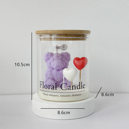 Teddy Bear Heart Jar Candle - Ins-Vibe Aromatic Candle | Perfect Valentine’s Day Gift