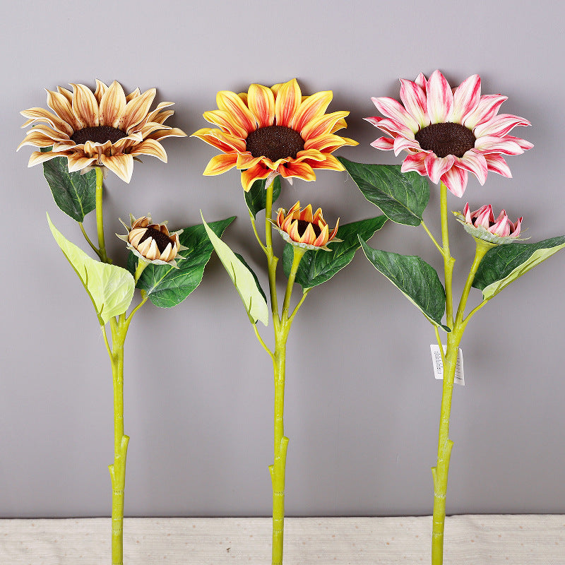 Artificial Sunflower Stem, 2 Blooms with Bendable Stem, 26" Long for Home Decor, Weddings & Events