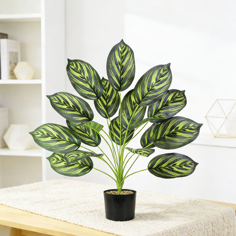 Artificial Golden Pothos Leaf Plant in Pot, 17" Tall, Realistic PVC Foliage for Home, Office, Wedding, and Event Decor