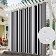 Bulk 2pc Stripe Panel Waterproof Outdoor Curtains Premium Thick Privacy Outside Curtains for Patio Porch Pergola Cabana Wholesale