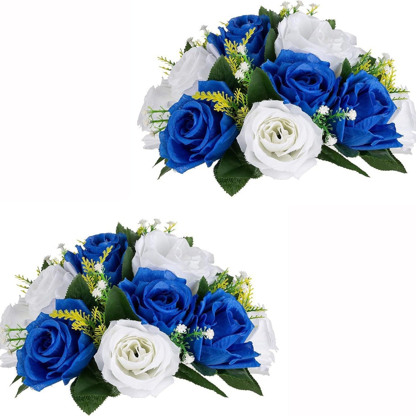 Premium 6-Pack Silk Rose Centerpieces - High-Quality Artificial Crimson Floral Arrangements for Wedding Party Table Decor