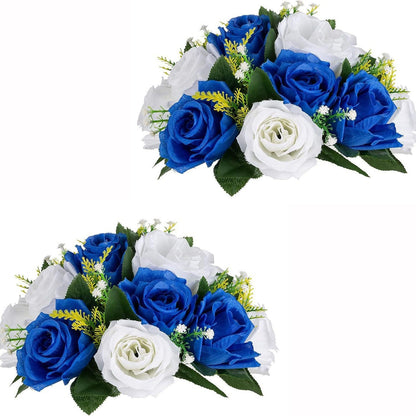 Premium 6-Pack Silk Rose Centerpieces - High-Quality Artificial Crimson Floral Arrangements for Wedding Party Table Decor