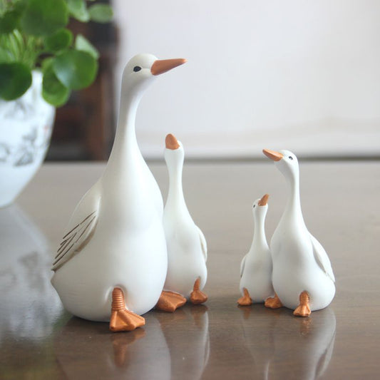 Mother & Baby Duck Garden Statues - Outdoor Micro Landscape Decor (3 Sizes Resin)