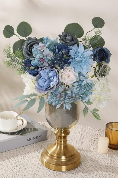 Wedding Backdrop Floral Arrangement Kit Silk Rose Dahlia Combo Adjustable Stems UV Fade Resistant Event Decor