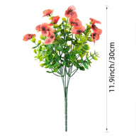 Premium UV-Resistant Silk Pansy Flowers 12 pcs Realistic Outdoor Fake Plants Porch Garden Patio Planters High Durability Decor