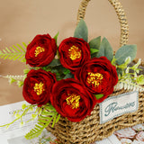 5-Stem Happy Rose Artificial Flowers 12" - Home Wedding Decor Table Centerpiece