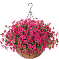 Premium Artificial Hanging Flower Basket UV-Resistant Silk Daisy Eucalyptus Outdoor Porch Patio Balcony Yard All-Weather 3D Pistil
