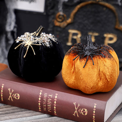 Halloween Decorations Ins Nordic Style Plush Spider & Pumpkin Figurines - Small Cute Halloween Gifts (3.94" x 3.54")