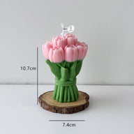 Tulip Bouquet Scented Candle - Valentine's Day Gift & Home Decor | 4.2x2.9 Inches