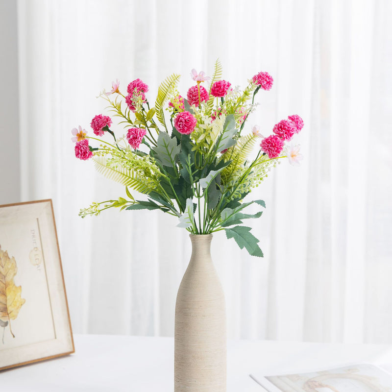 Artificial Dandelion Hydrangea Bush, 8 Blooms, 14" Tall, Plastic, Wedding Decor, Home Decor, Event Styling