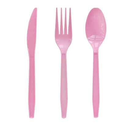 Bulk 60 Pcs Disposable Tableware Set Plastic Colored Knives Forks Spoons Set Wholesale