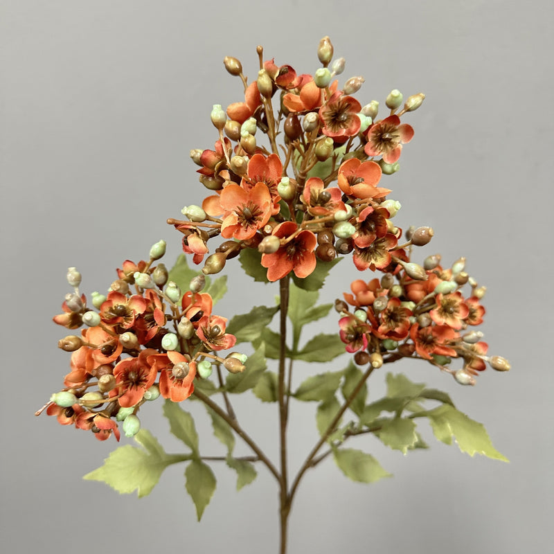 Artificial Viburnum Flower Stem, Faux Silk Filler with 3 Flower Heads, Rustic Home, Wedding & Window Display Decor